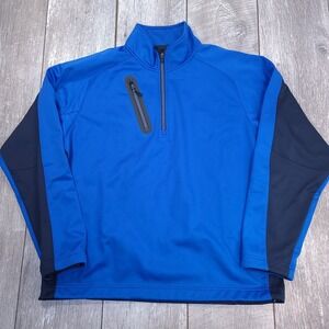 Zero Restriction Mens 1/4 Zip Tour Series Jacket Size Large Navy Blue Pullover
